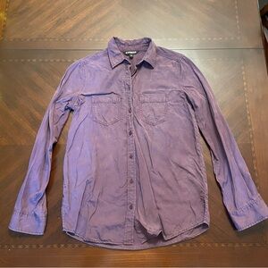 Express DISTRESSED Purple Button Down Shirt XS